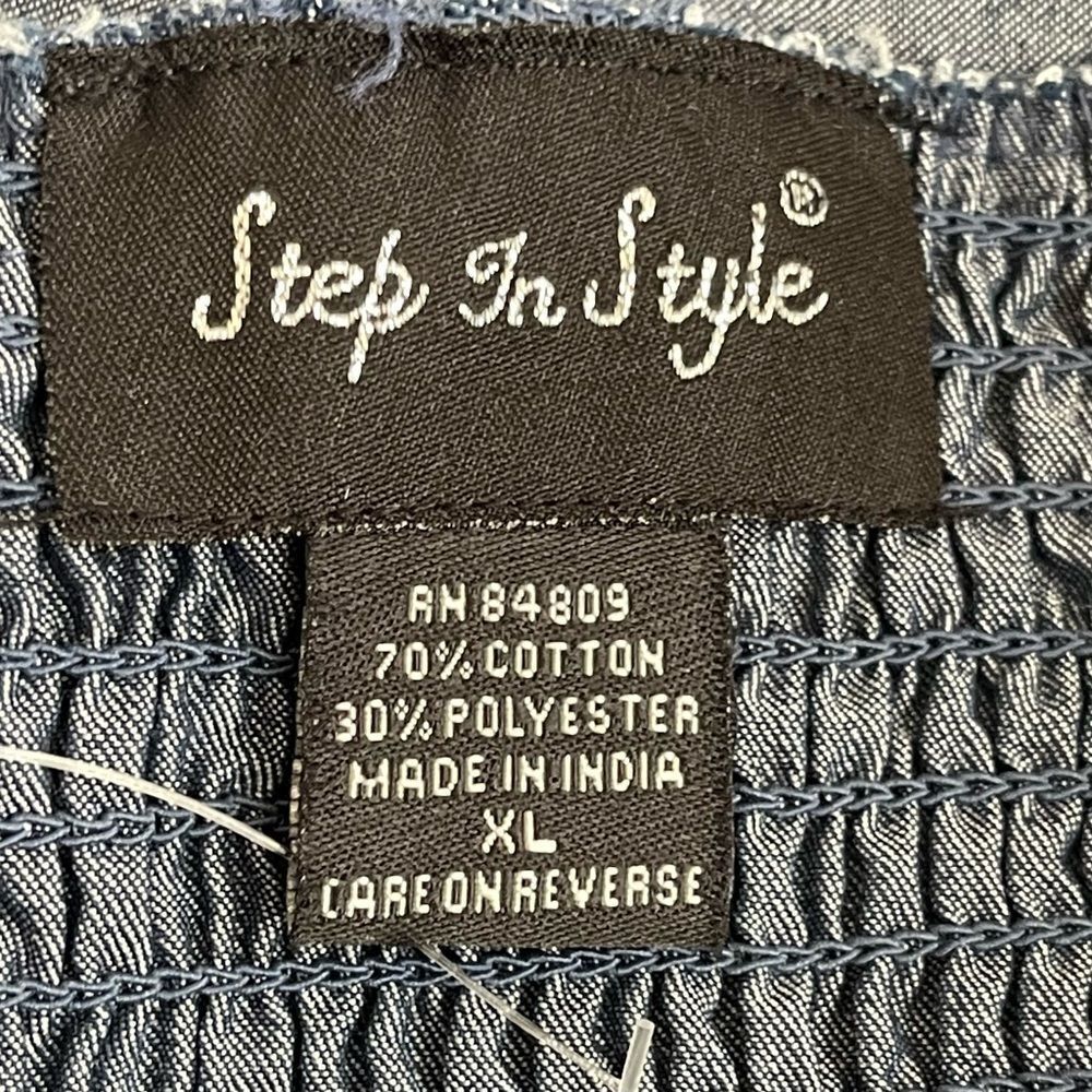 Step In Step - Women's Halter Blue Jeans Jumpsuit,
 Color: Dark Wash Sz:Large/XL - Picture 9 of 12